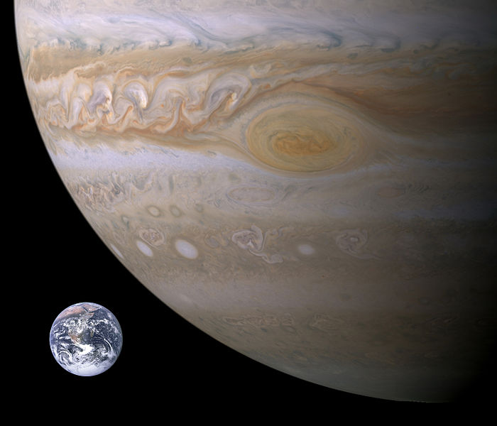 Jupiter and Earth