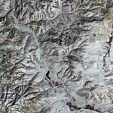 Satellite image of the Great Wall of China